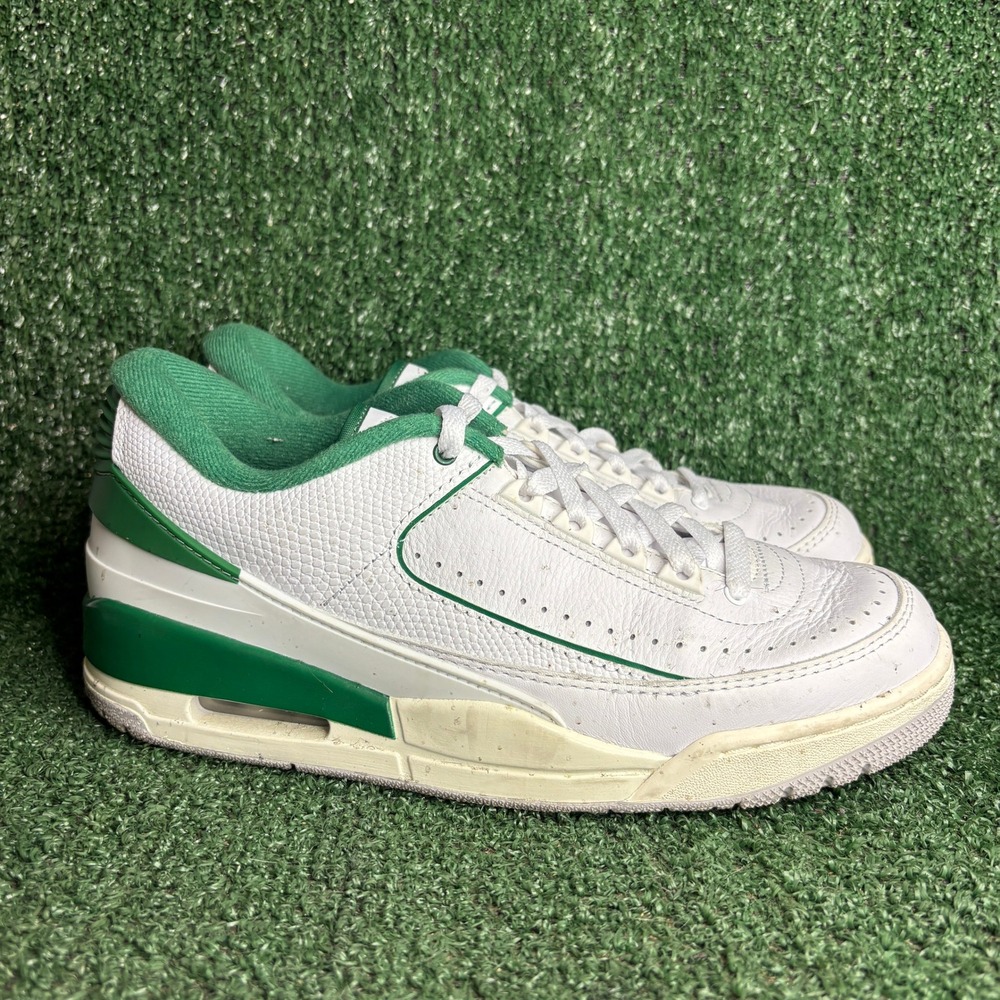 Air Jordan 2/3 Retro Low Leather Athletic Sneaker White Pine Green Womens Size 9